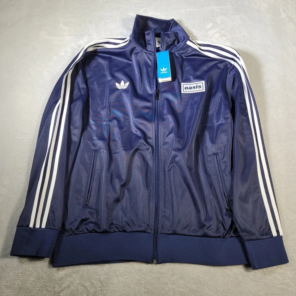 Adidas Oasis Firebird Track Jacket Mens XL Navy Blue Live 25 Reunion KT3456